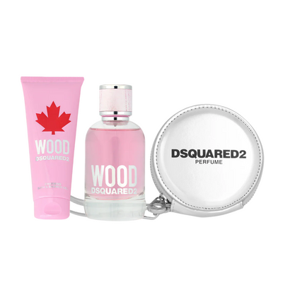 Dsquared 2 Set Dsquared 2: Wood Eau De Toilette For Women + Wood Shower Gel + Dsquared GWP Textile Pouch Silver