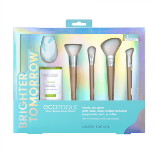 EcoTools Brighter Tomorrow Set EcoTools: EcoTools Blending Foundation Brush + EcoTools Blending Concealer Brush + EcoTools Diffuse Eyeshadow Brush + EcoTools Brush & Sponge Cleanser Lotion + EcoTools Blending Blush Brush + EcoTools Makeup Sponge Blue