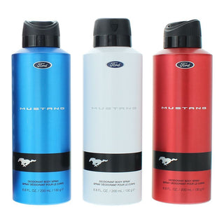 Ford Set Ford: Mustang Blue Deodorant Spray For Men + Mustang Red Deodorant Spray For Men + Mustang White Deodorant Spray For Men