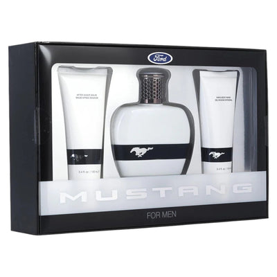 Ford Set Ford: Mustang White Eau De Toilette For Men + Mustang White After-Shave Balm + Mustang White Body Wash For Hair & Body