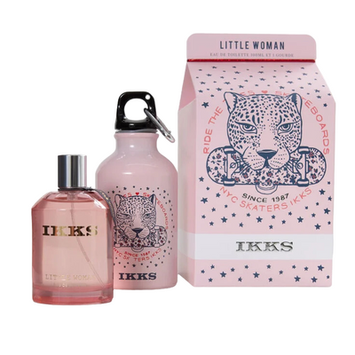 Ikks Set Ikks: Little Woman Eau De Toilette For Women + Little Woman GWP Glass Water Bottle Pink