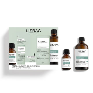 Lierac Set Lierac: Anti-Blemish Protocol Stop Spots Anti Spot Local Treatment Cream For Face + Anti-Blemish Peeling Exfoliating Peeling Lotion