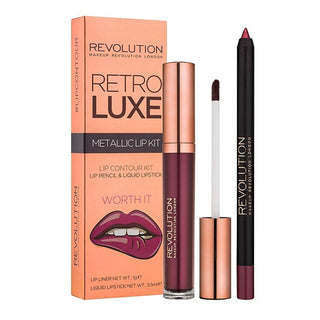 Makeup Revolution Set Makeup Revolution: Retro Luxe Metallic Liquid Lipstick Worth It + Retro Luxe Lip Liner Worth It