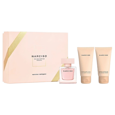Narciso Rodriguez Set Narciso Rodriguez: Cristal Eau De Parfum For Women + Cristal Hydrating Body Lotion + Cristal Cleansing Shower Gel All Over The Body For All Skin Types