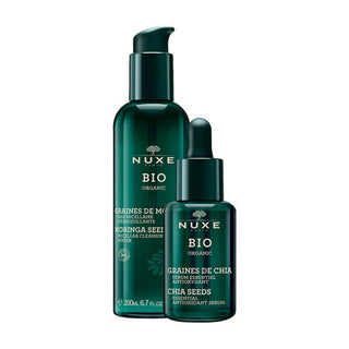 Nuxe Set Nuxe: Bio Organic Chia Seeds Antioxidant Serum For Face + Bio Organic Cleansing Micellar Water For All Skin Types