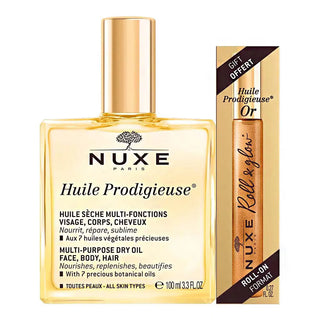 Nuxe Set Nuxe: Huile Prodigieuse Or Multi-Purpose Body Oil For Body Face & Hair + Huile Prodigieuse Or Multi-Purpose Nourishing Roll-On Body Oil