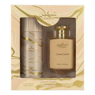 Paris Corner Set Paris Corner: Taskeen Caramel Cascade Eau De Parfum Unisex + Taskeen Caramel Cascade Deodorant Spray Unisex
