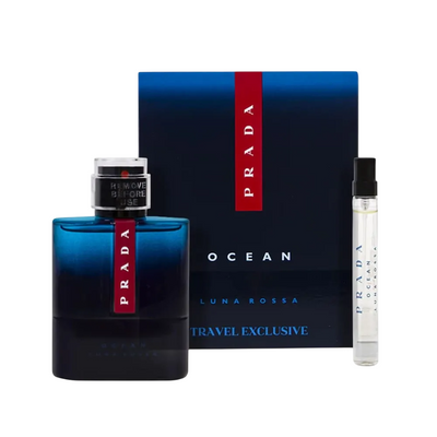 Prada Set Prada: Luna Rossa Ocean Eau De Toilette For Men + Luna Rossa Ocean Eau De Toilette For Men