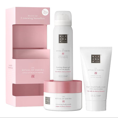 Rituals Set Rituals: The Ritual Of Sakura Shower Mousse + The Ritual Of Sakura Rejuvenating Body Scrub + The Ritual Of Sakura Hydrating Body Cream