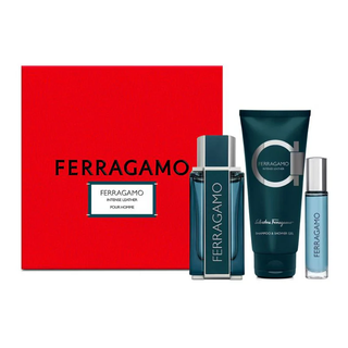 Salvatore Ferragamo Set Salvatore Ferragamo: Intense Leather Eau De Parfum For Men + Intense Leather Eau De Parfum For Men + Intense Leather Shower Gel For All Skin Types
