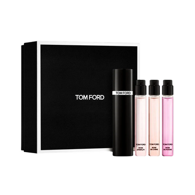 Tom Ford Set Tom Ford: Rose De Russie Eau De Parfum For Women + Rose De Chine Eau De Parfum For Women + Rose D'Amalfi Eau De Parfum For Women + Tom Ford Refillable Atomizer Case Black