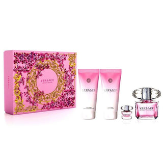 Versace Set Versace: Bright Crystal Eau De Toilette For Women + Bright Crystal Hydrating Body Lotion + Bright Crystal Shower Gel + Bright Crystal Eau De Toilette For Women *Miniature