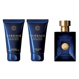 Versace Set Versace: Dylan Blue Calming After-Shave Balm + Dylan Blue Shower Gel For All Skin Types + Dylan Blue Eau De Toilette For Men