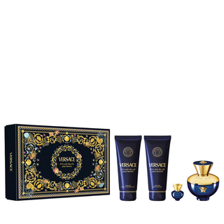 Versace Set Versace: Dylan Blue Eau De Parfum For Women + Dylan Blue Hydrating Body Lotion + Dylan Blue Hydrating Shower Gel + Dylan Blue Eau De Toilette For Men