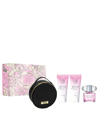 Versace Bright Crystal Gift Set EDT 90ml Body Lotion 100ml Shower Gel 100ml and Pouch