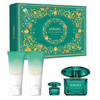 Versace Crystal Emerald Gift Set EDP 90ml EDP 5ml Shower Gel 100ml and Body Lotion 100ml