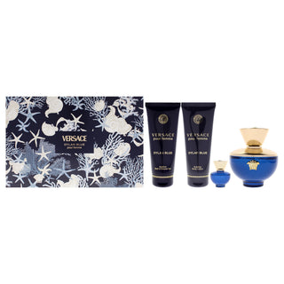 Versace Dylan Blue Pour Femme Gift Set EDP 100ml, EDP 5ml, Body Lotion 100ml and Shower Gel 100ml