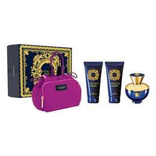 Versace Dylan Blue Pour Femme Gift Set EDP 100ml Shower Gel 100ml Body Lotion 100ml and Pink Bag