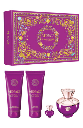 Versace Dylan Purple Gift Set EDP 100ml EDP 5ml Body Lotion 100ml and Shower Gel 100ml