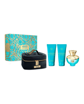 Versace Dylan Turquoise Gift Set EDT 100ml, Body Care 100ml, Shower Gel 100ml and cosmetic bag