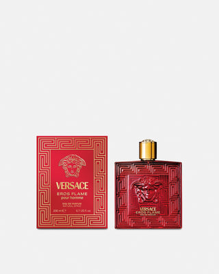 Versace Eros Flame Eau de Parfum 200ml retail bottle and box — official Versace image
