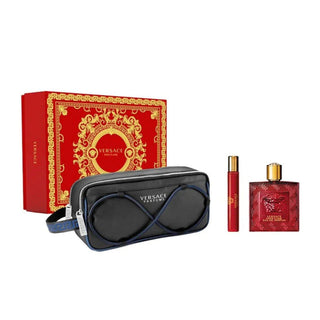 Versace Eros Flame Gift Set EDP 100ml EDP 10ml and Cosmetic Bag