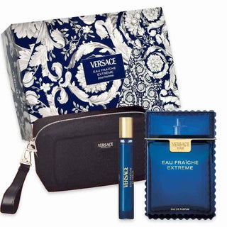Versace Man Eau Fraîche Extrême Gift Set EDP 100ml EDP 10ml and Black Trousse