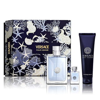 Versace Pour Homme Gift Set EDT 100ml EDT 5ml and Hair & Body Shampoo 150ml