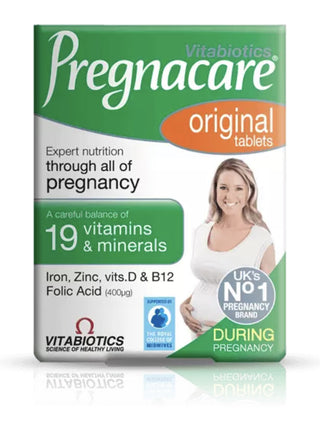 Vitabiotics Pregnacare Original Folic Acid Vitamin D Zinc Iron Supports Reproductive Health & Maternal Tissue Growth Vitamins