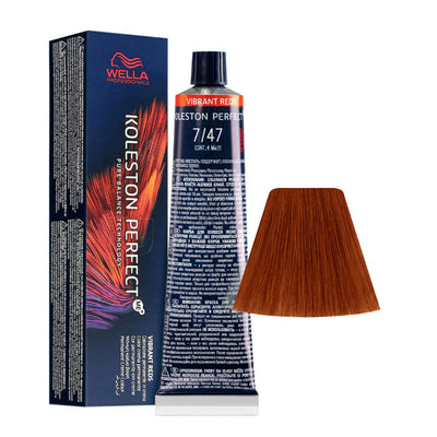 Wella Professionals Koleston Perfect Me+ 7/47 Medium Blonde Red Brown Permanent Hair Dye