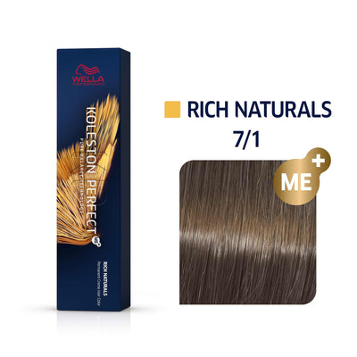 Wella Professionals Koleston Perfect Me+ 7/1 Medium Ash Blond Permanent Hair Dye