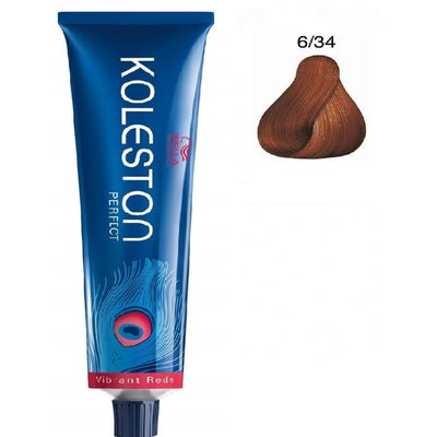 Wella Professionals Koleston Perfect 6/34 Dark Blonde Golden Red Permanent Hair Dye